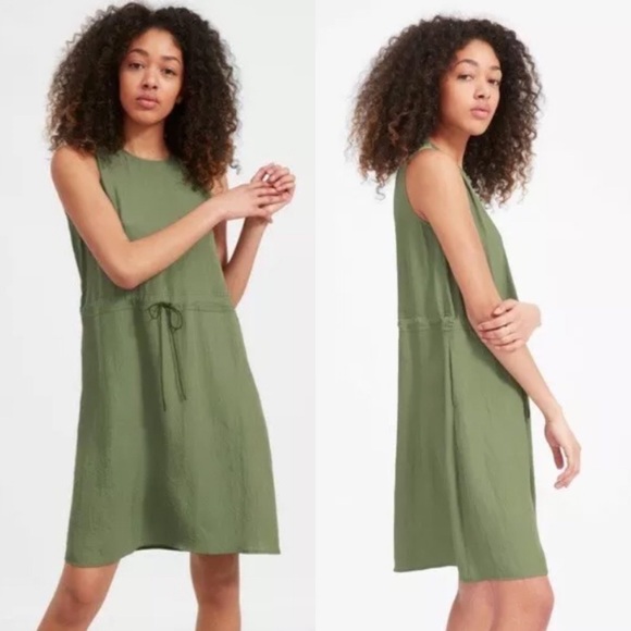 Everlane Dresses & Skirts - Everlane Japanese GoWeave Green Drawstring Dress 6